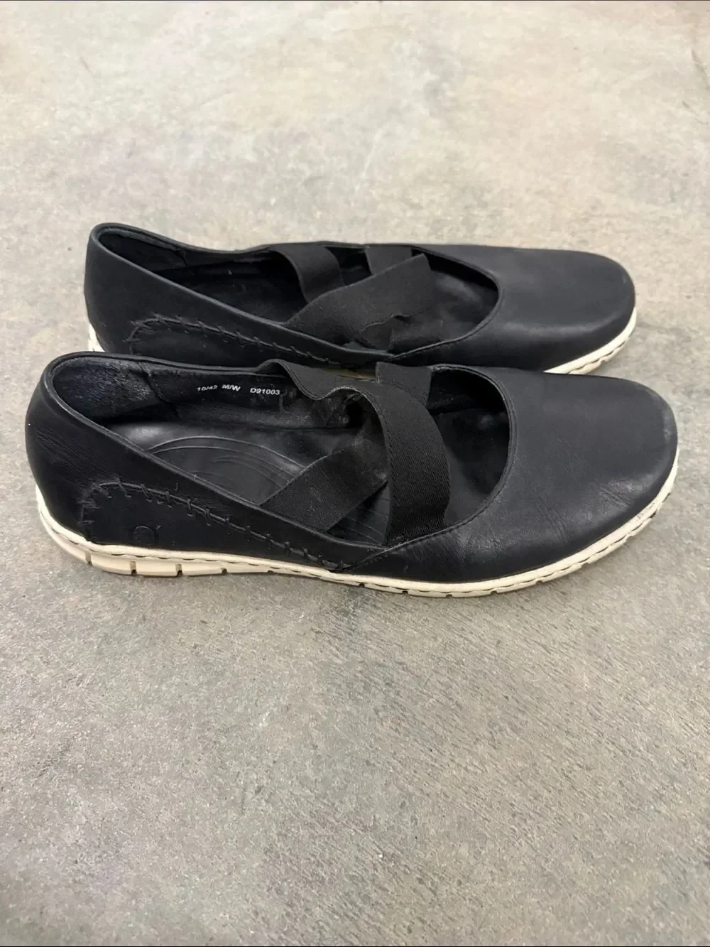 Born Black Slip-On Flats with Elastic Cross Straps